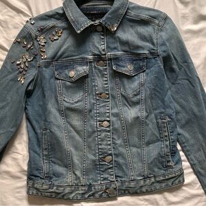 EXPRESS embroidered crystal Jean jacket